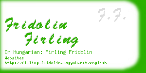 fridolin firling business card